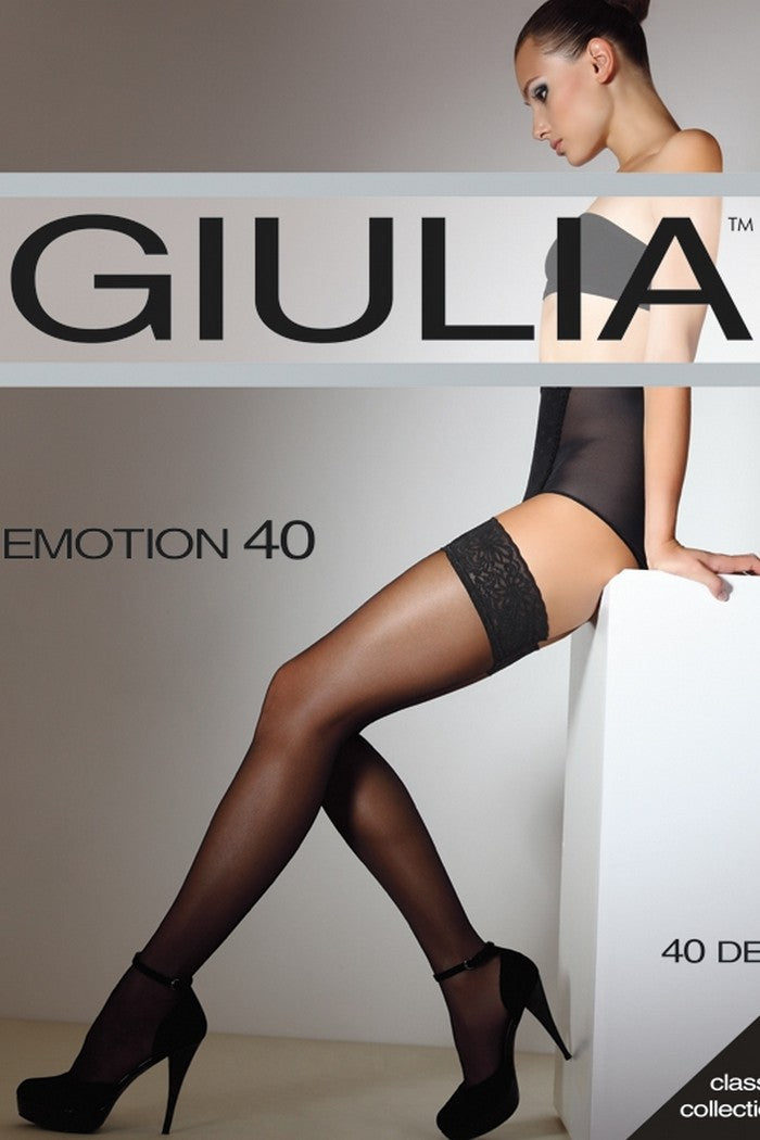 Полуматовые чулки с кружевом Emotion 40d