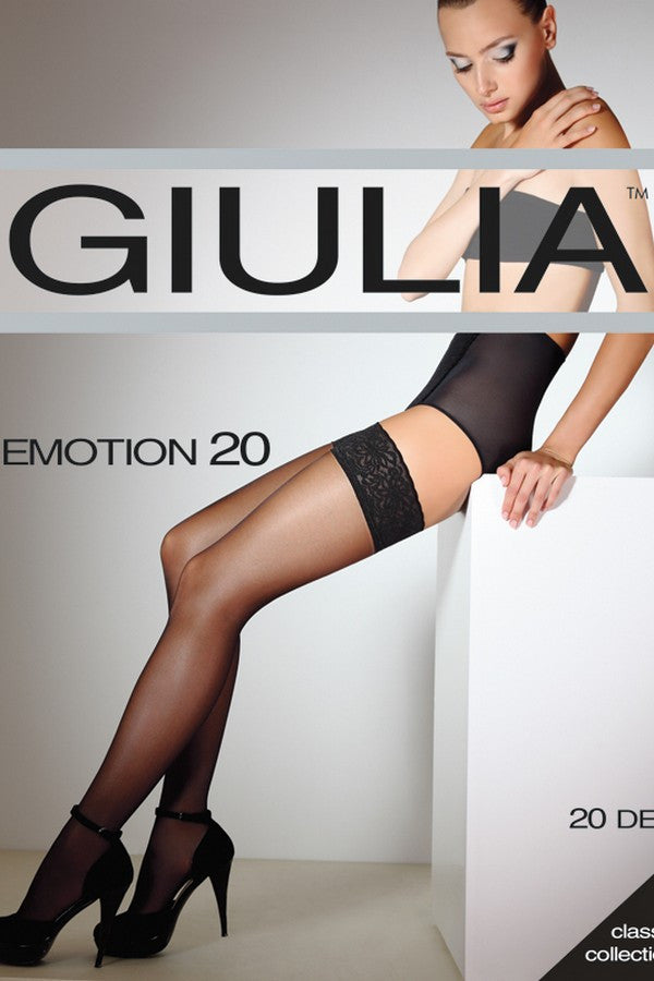 Полуматовые чулки с кружевной коронкой Emotion 20 den