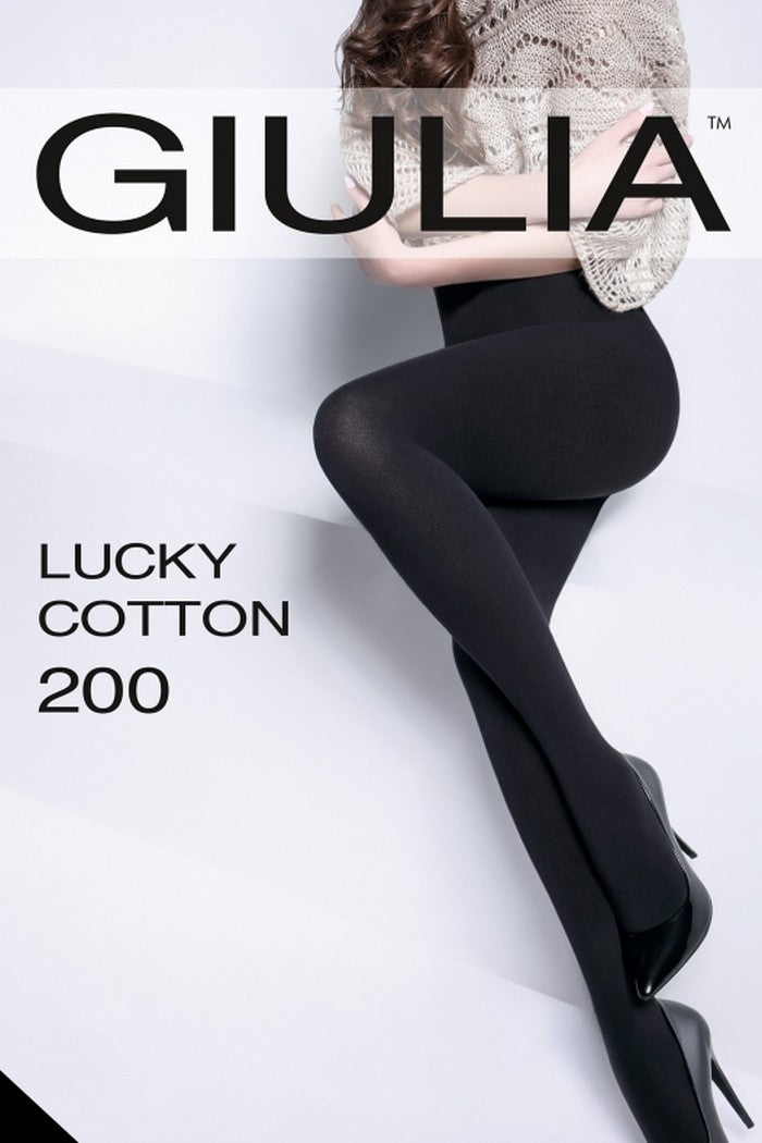 Хлопковые непрозрачные колготки Lucky cotton 200d