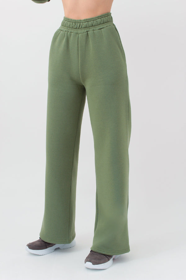 Широкие брюки на флисе Sport Style UP-00001977 olive