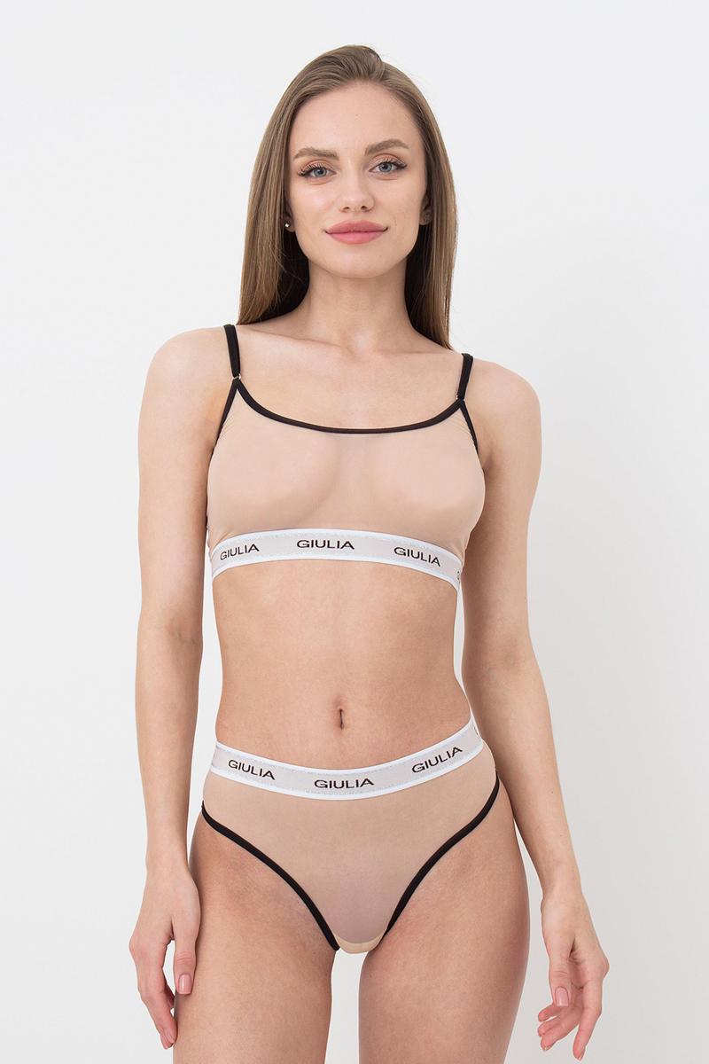 Бра-топ из микросетки Top Net UP-00001561 beige/black