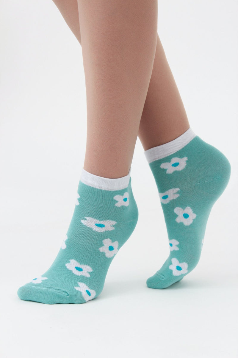 Набір шкарпеток з принтом WS2 Set 7 (5 шт.) white/pastel turquoise
