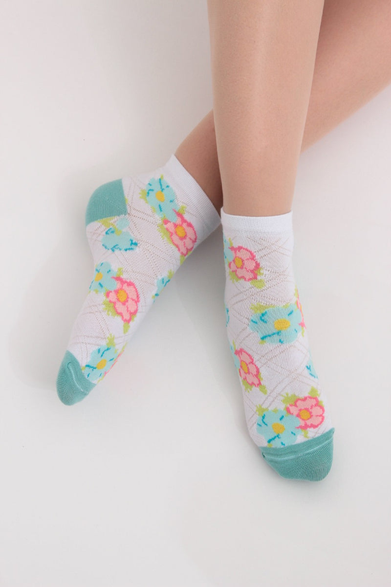 Набір шкарпеток з принтом WS2 Set 7 (5 шт.) white/pastel turquoise