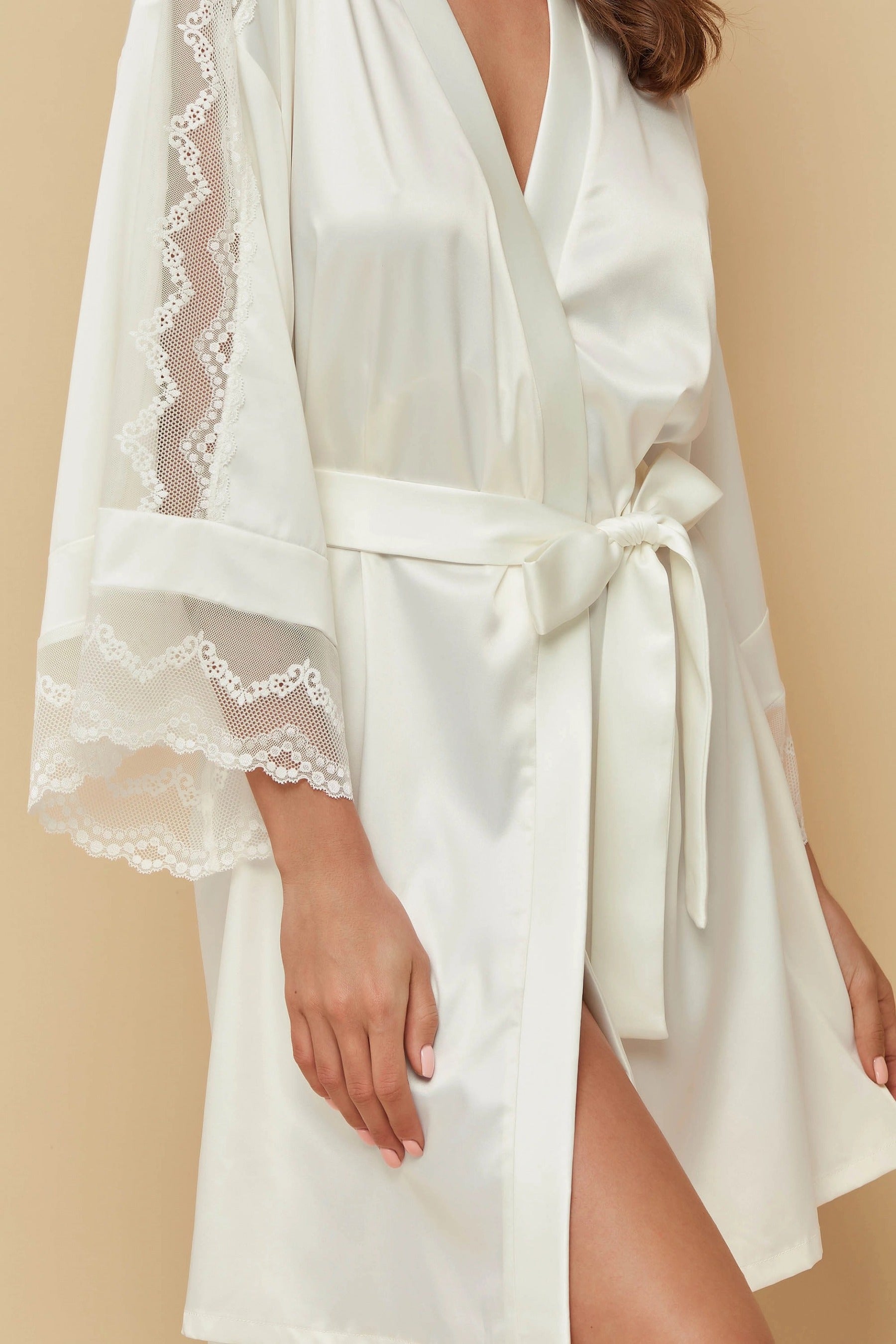 Халат із сатину 802-6778 champagne