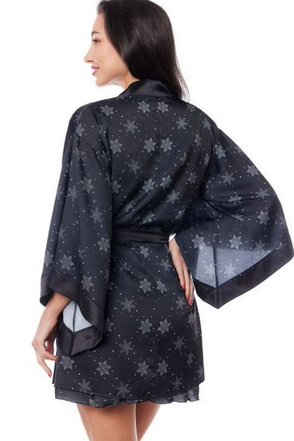 Халат-кимоно со снежинками Aster black