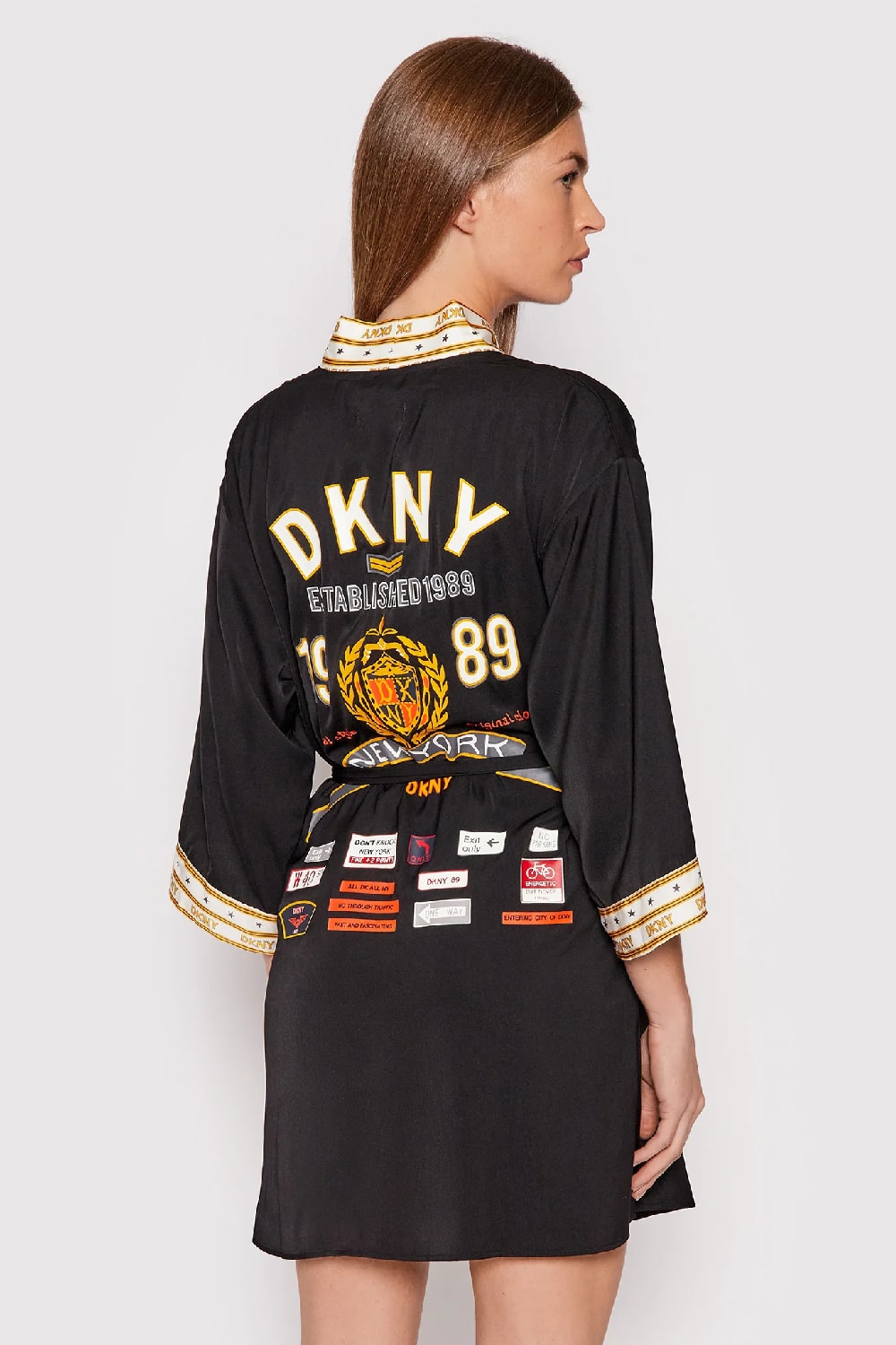 Велюровый халат с капюшоном YI2022486/001 black