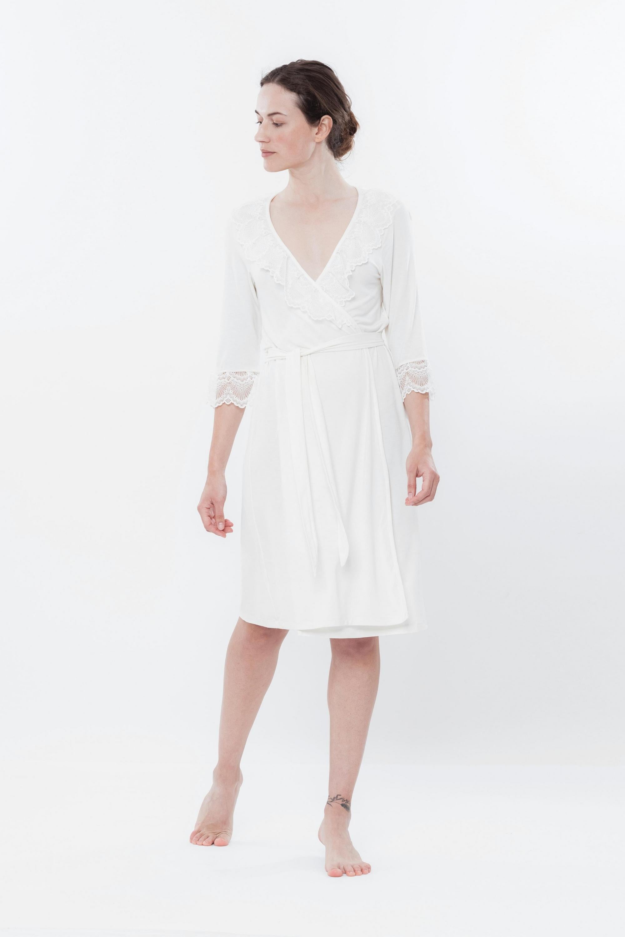 Халат из бамбука 0203 beige/ivory