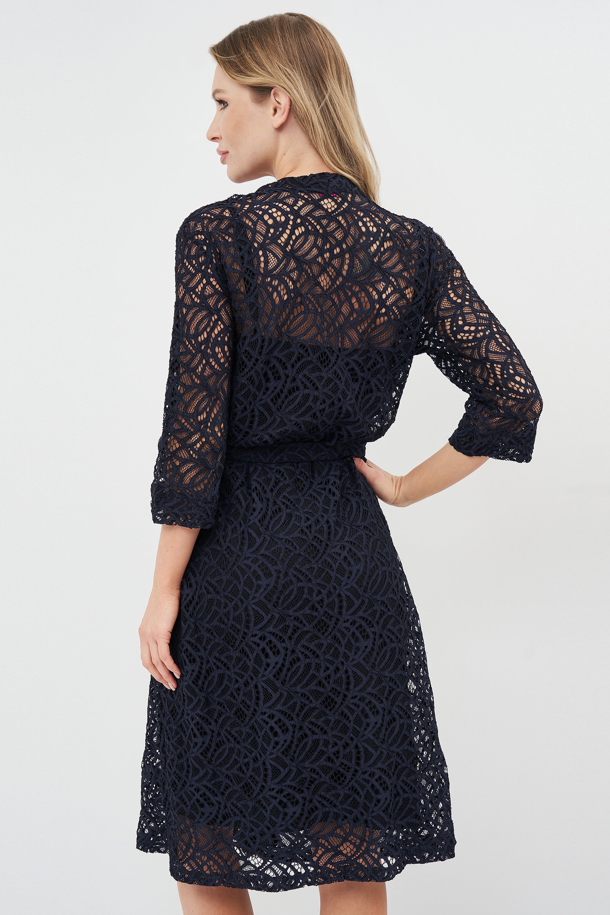 Кружевной пеньюар 03140 dark blue