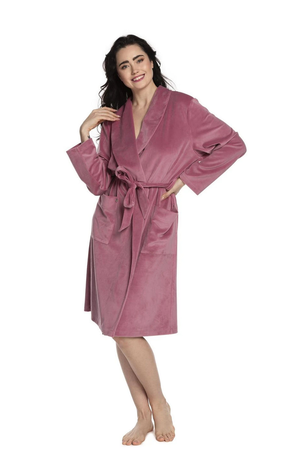 Велюровый халат 03204 rose