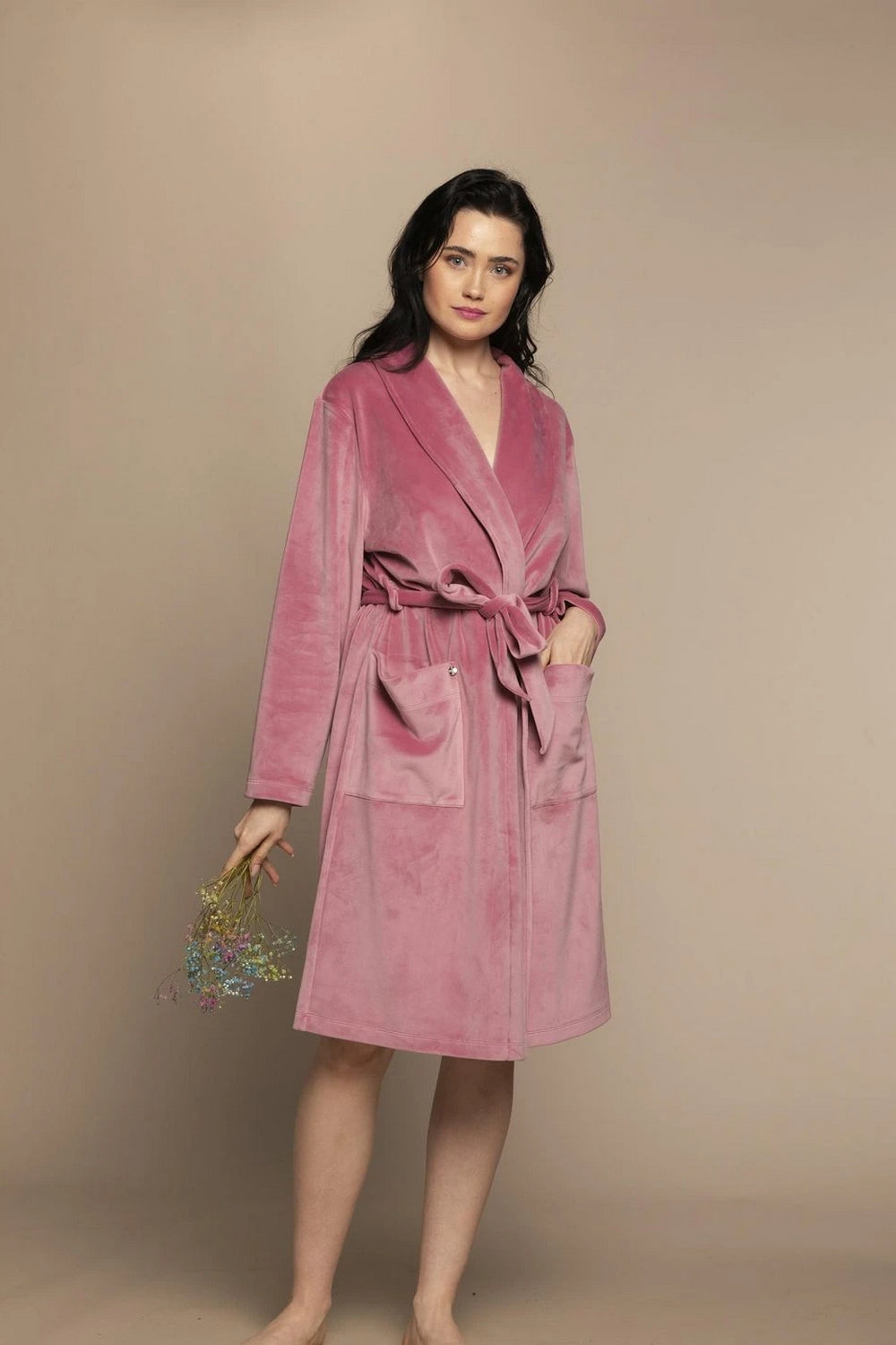Велюровый халат 03204 rose