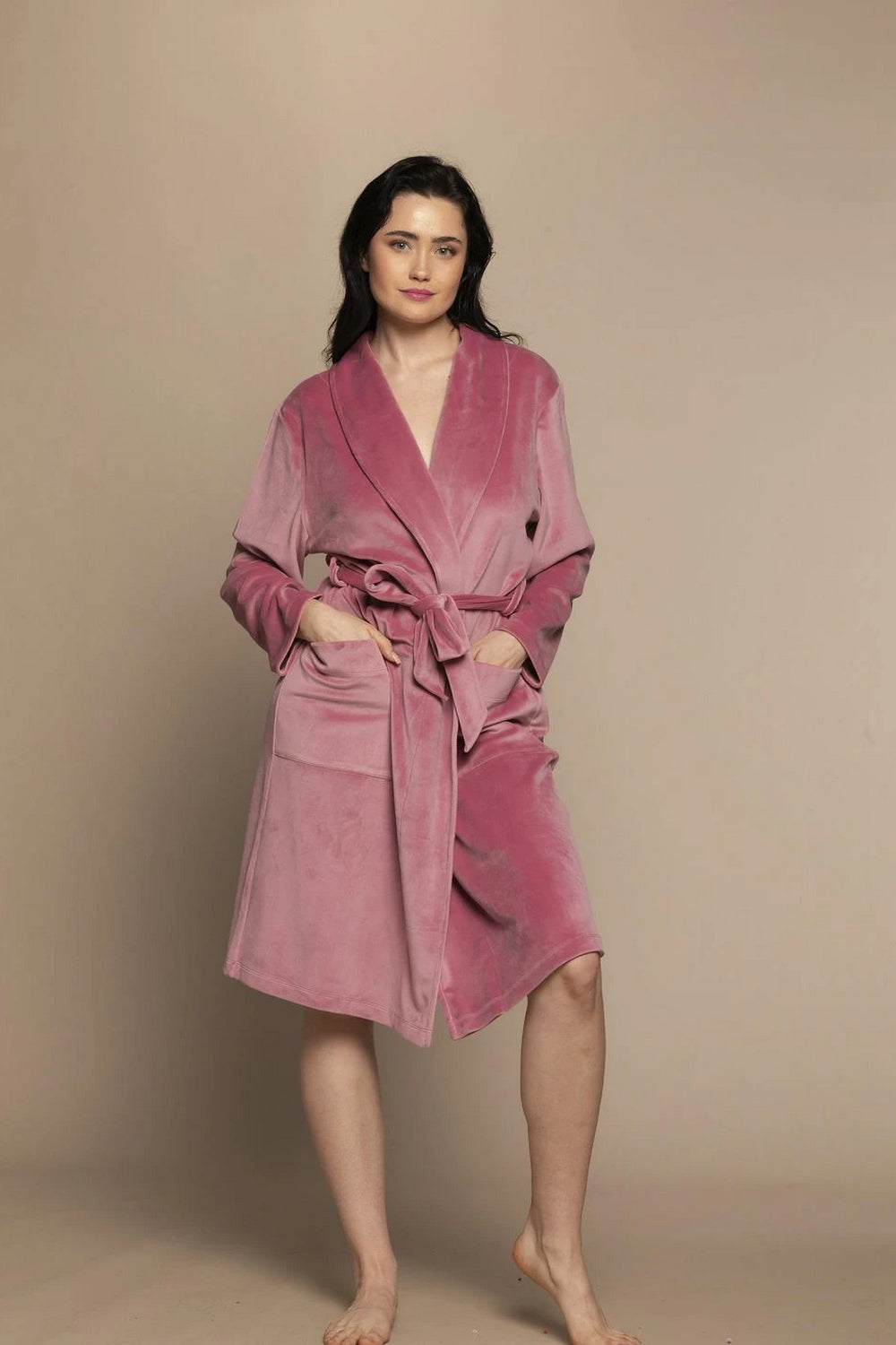 Велюровый халат 03204 rose