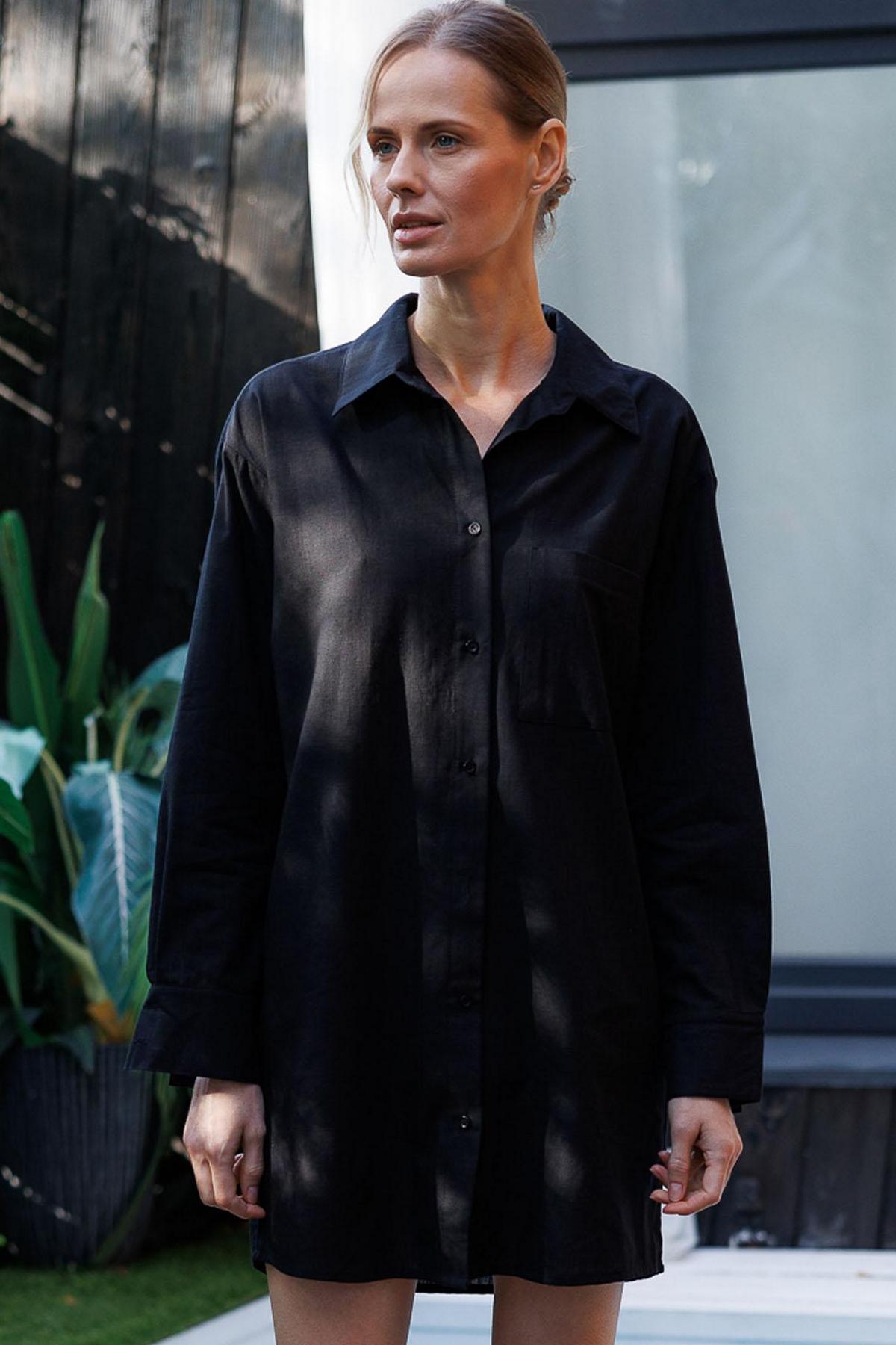 Хлопковый халат на пуговицах 1165/69021