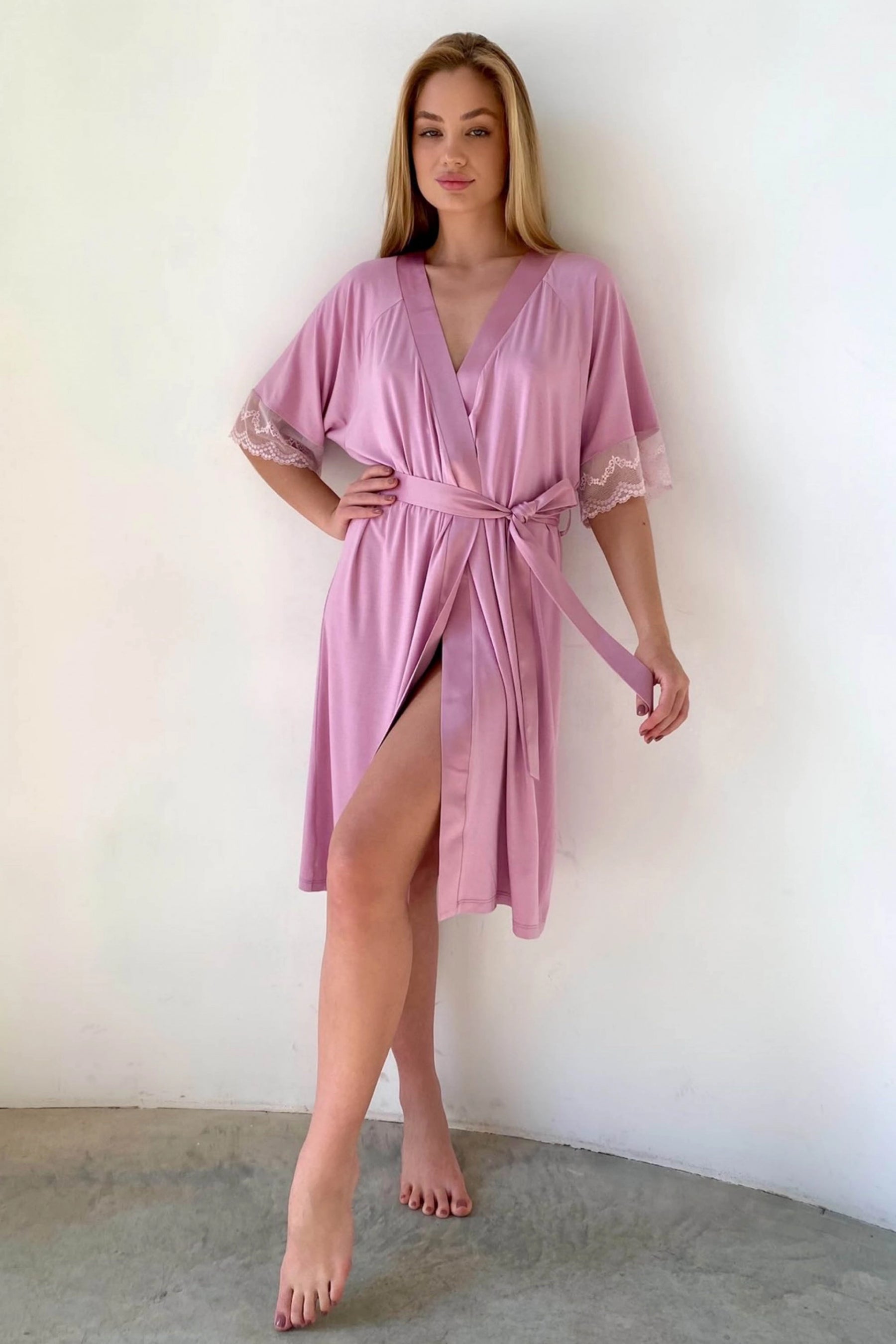 Халат с кружевной спинкой 802-6759 rose