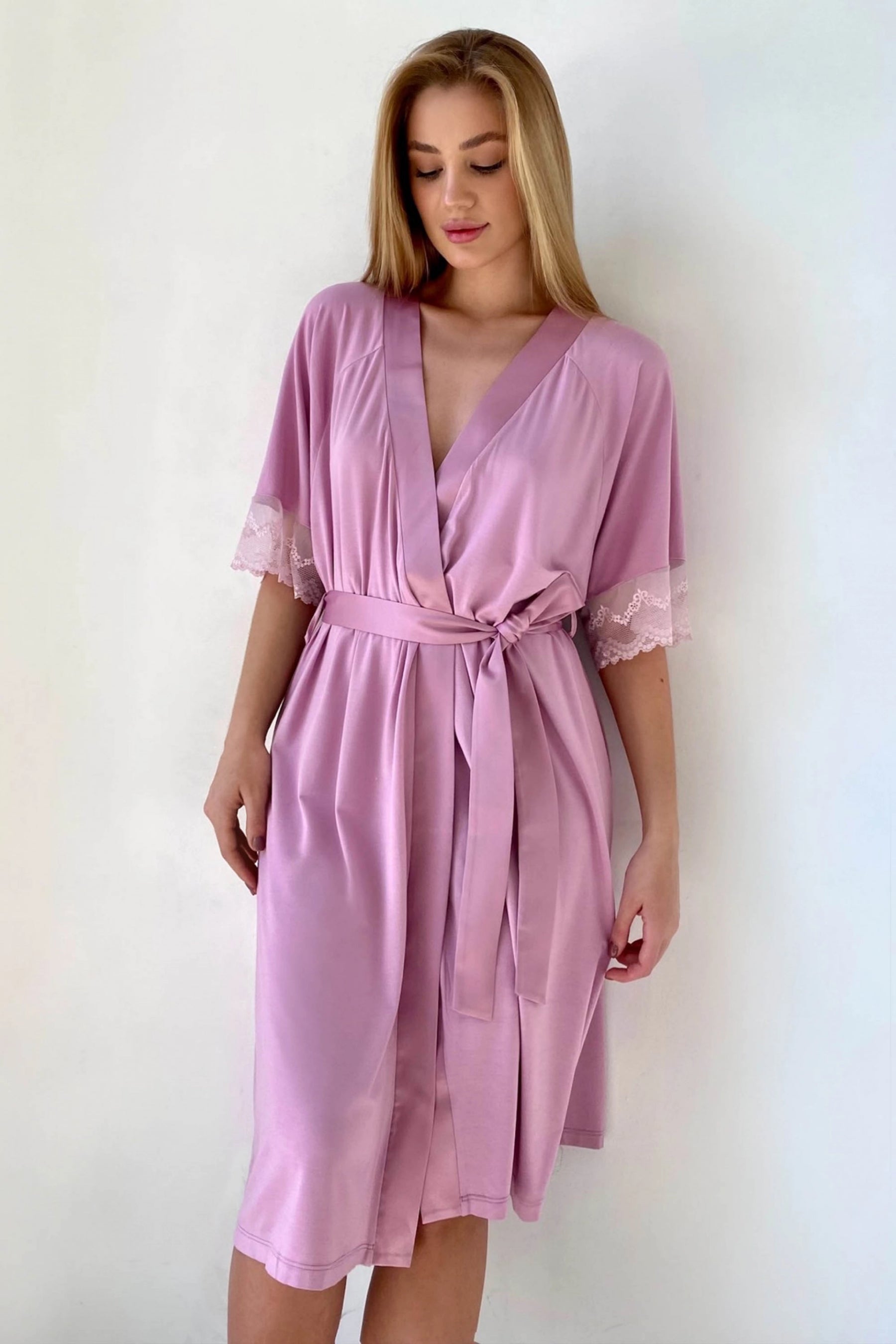 Халат с кружевной спинкой 802-6759 rose
