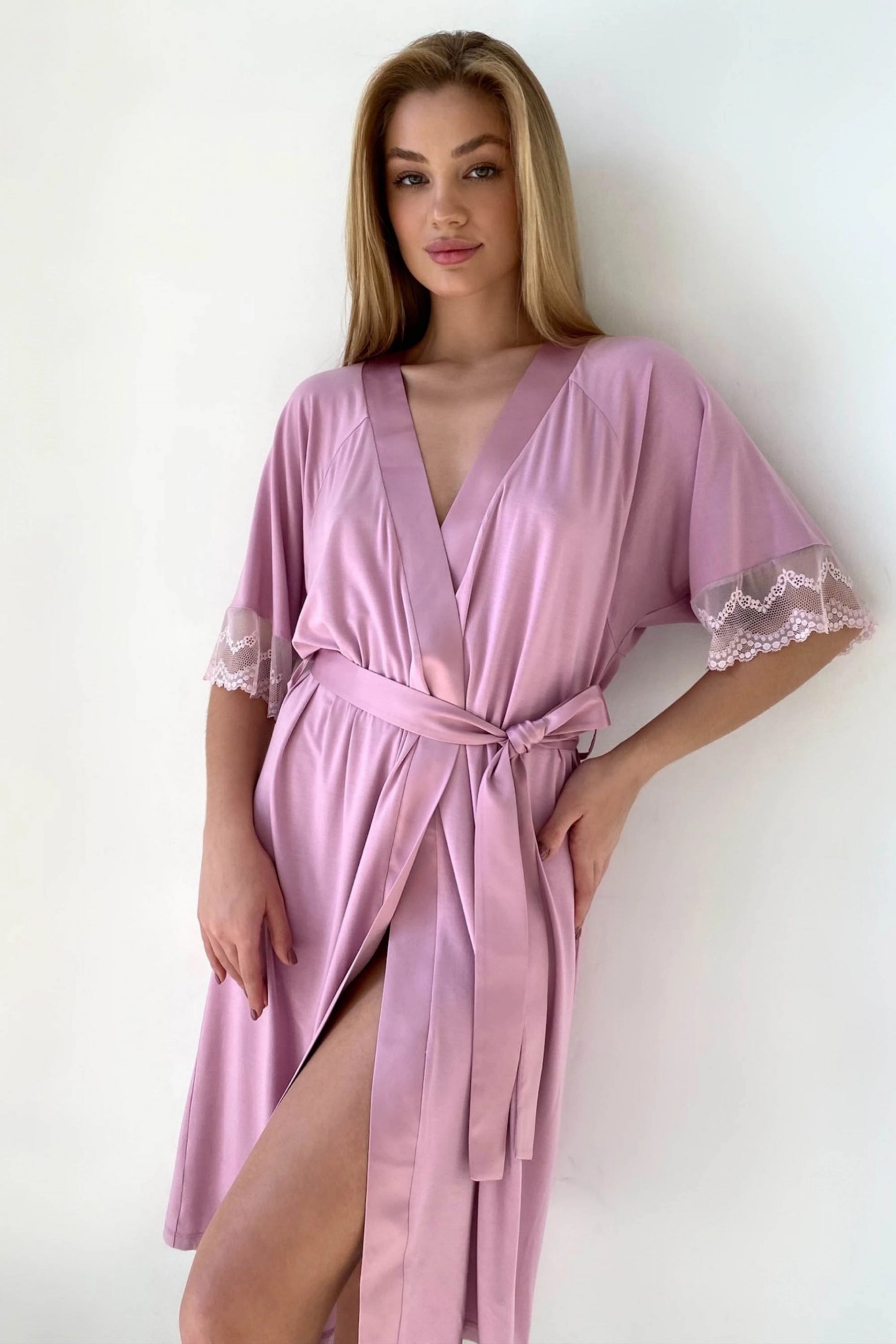 Халат с кружевной спинкой 802-6759 rose