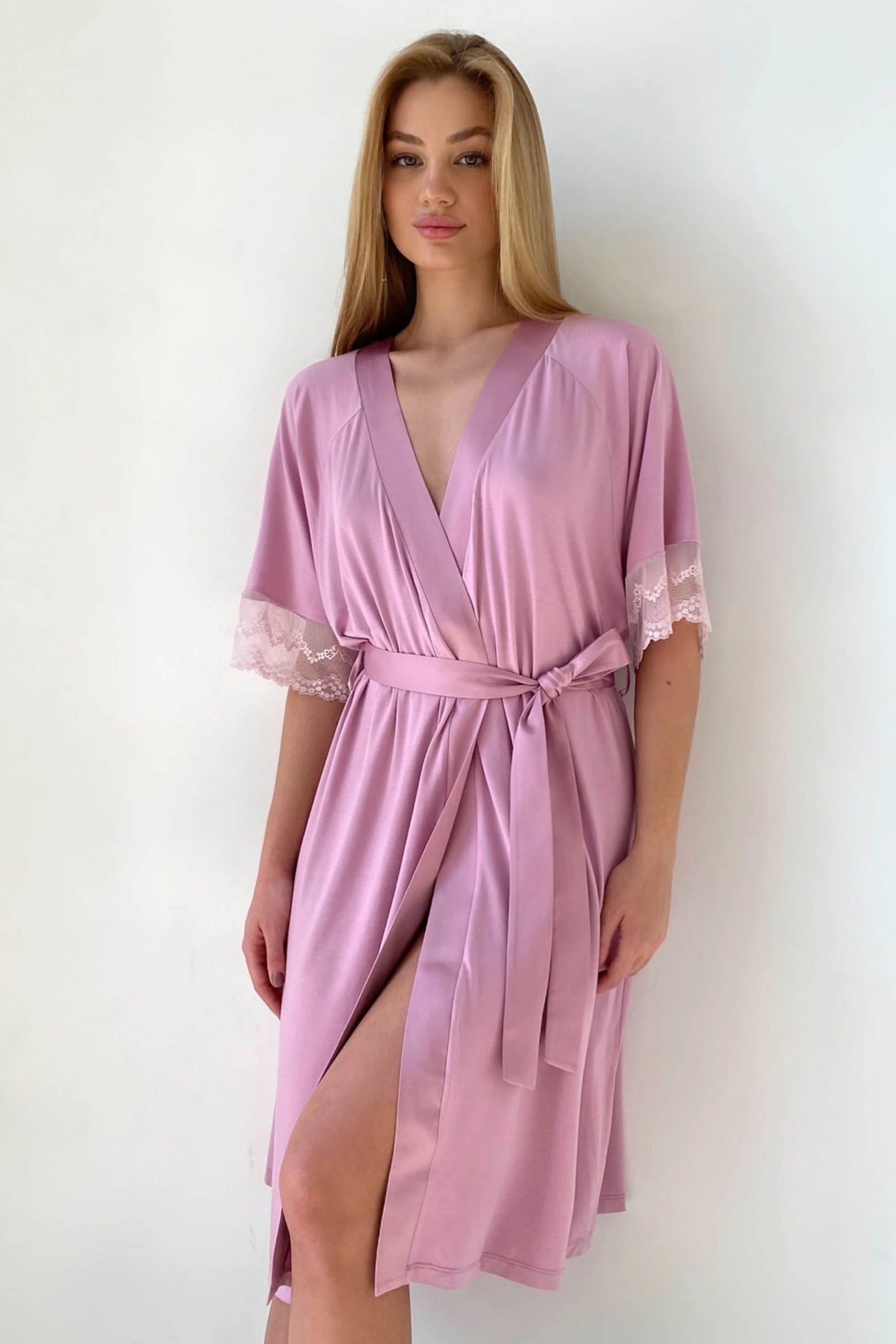 Халат с кружевной спинкой 802-6759 rose