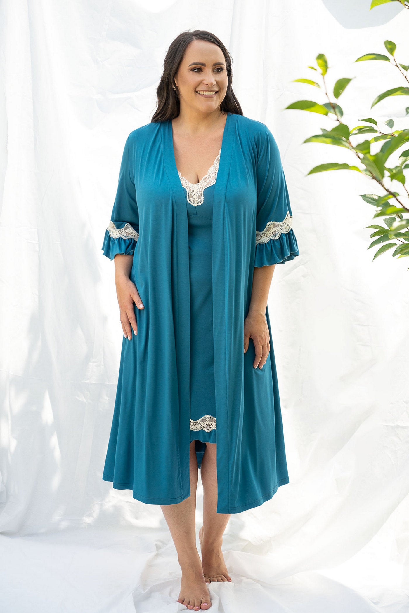 Халат из вискозы 2316/1 turquoise