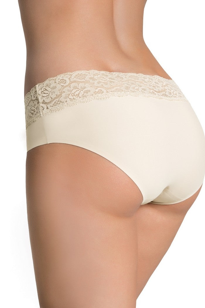 Бесшовные трусики слип с кружевным поясом Hipster