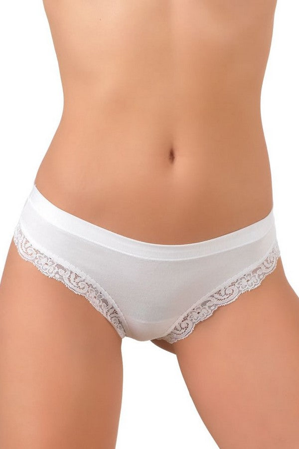 Трикотажные трусики стринг с кружевом 519