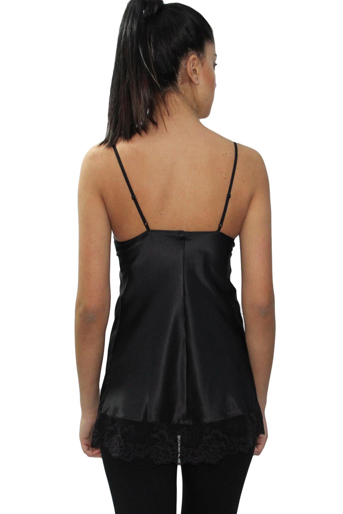 Атласный топ с кружевом 45255 Camiseta charm greta