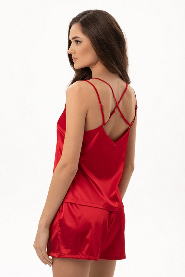 Пижамные шорты из атласа 6707/84 Leslie red