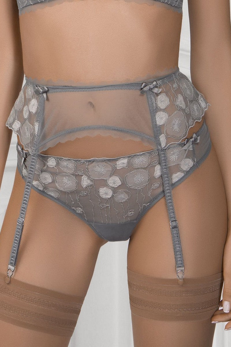 Пояс для чулок с вышивкой 7222/34 Zorina grey