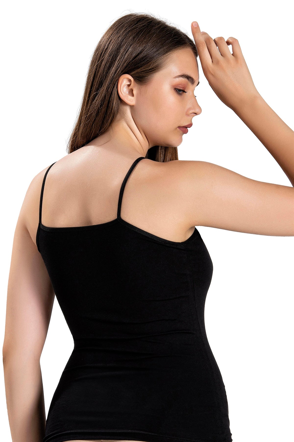 Трикотажная майка на тонких бретелях 503 black