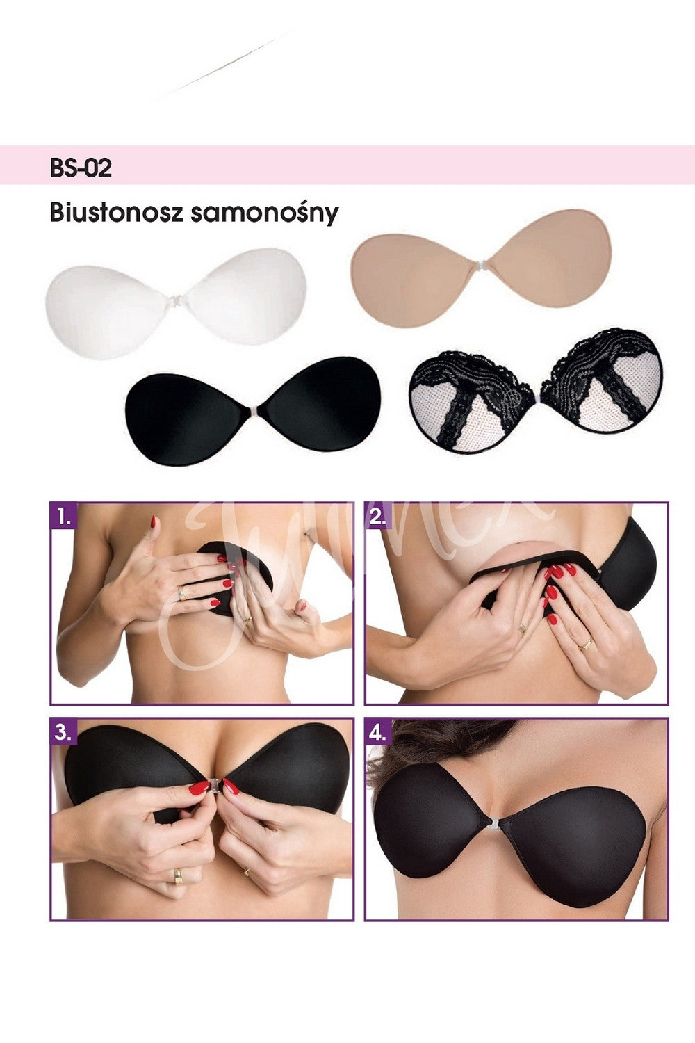 Тканевый бюстгальтер невидимка с push-up BS-02 white