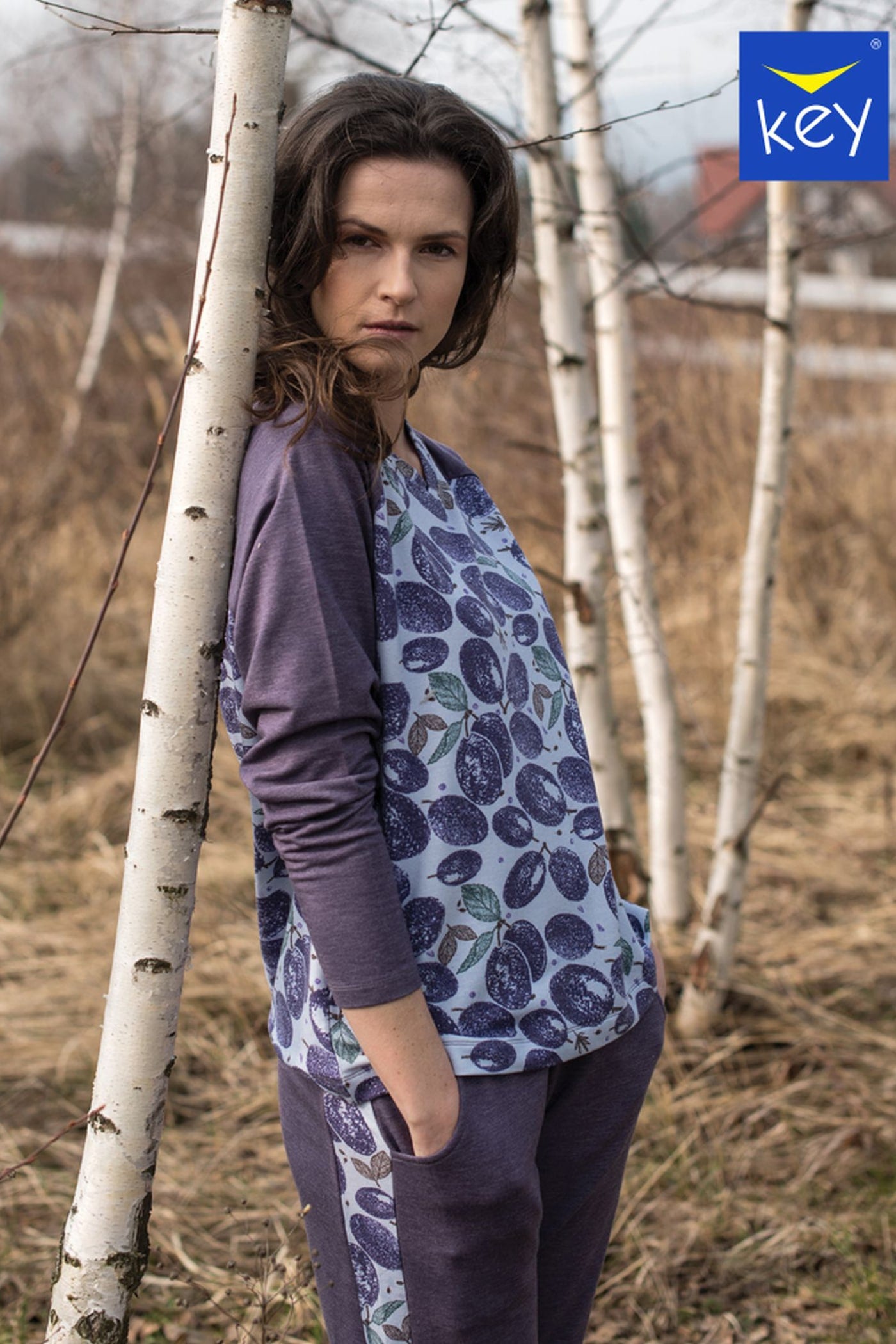 Трикотажный комплект для дома с принтом LHS 206 1 B21