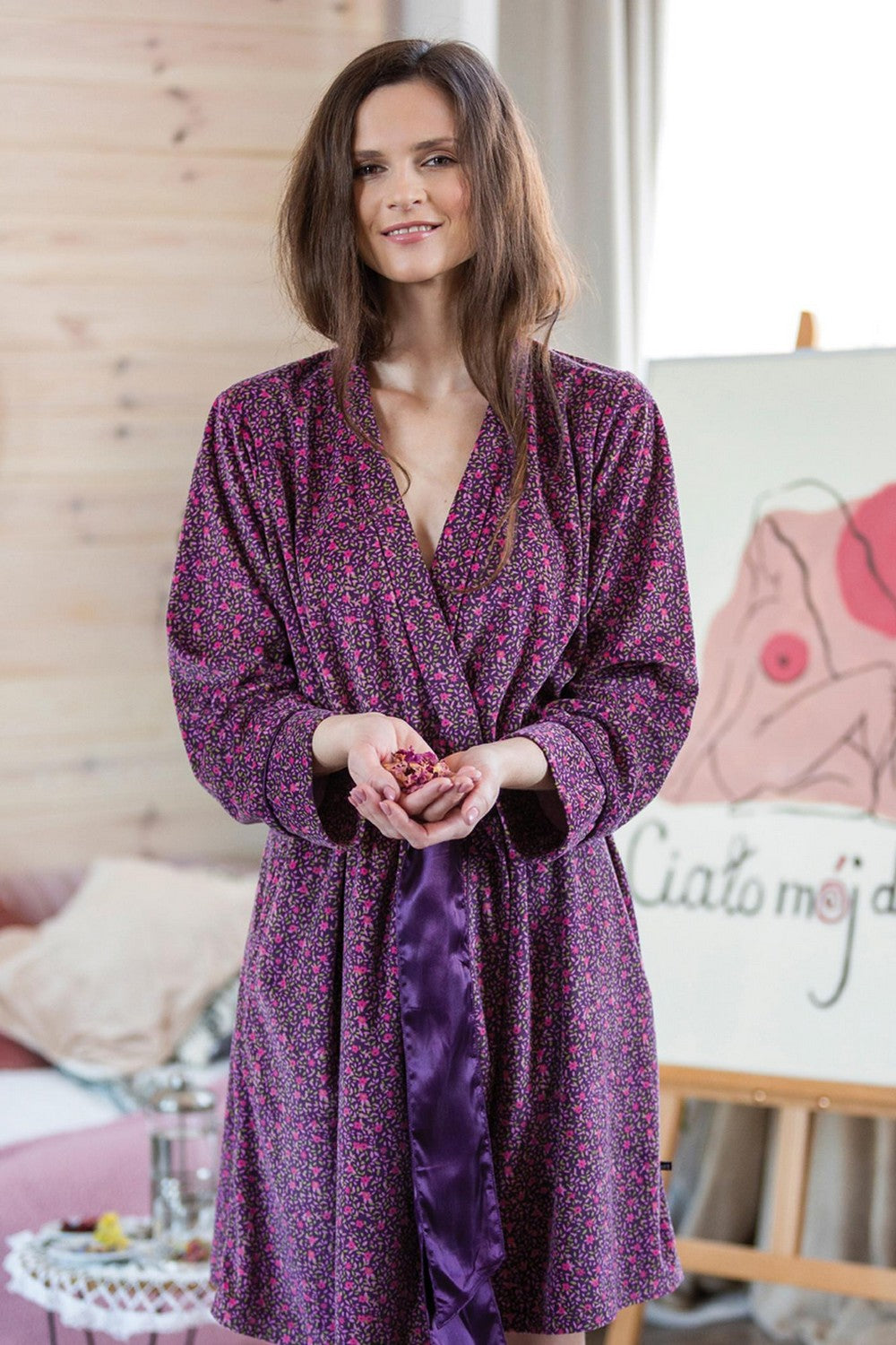 Халат с цветочным принтом LGD 640 B22