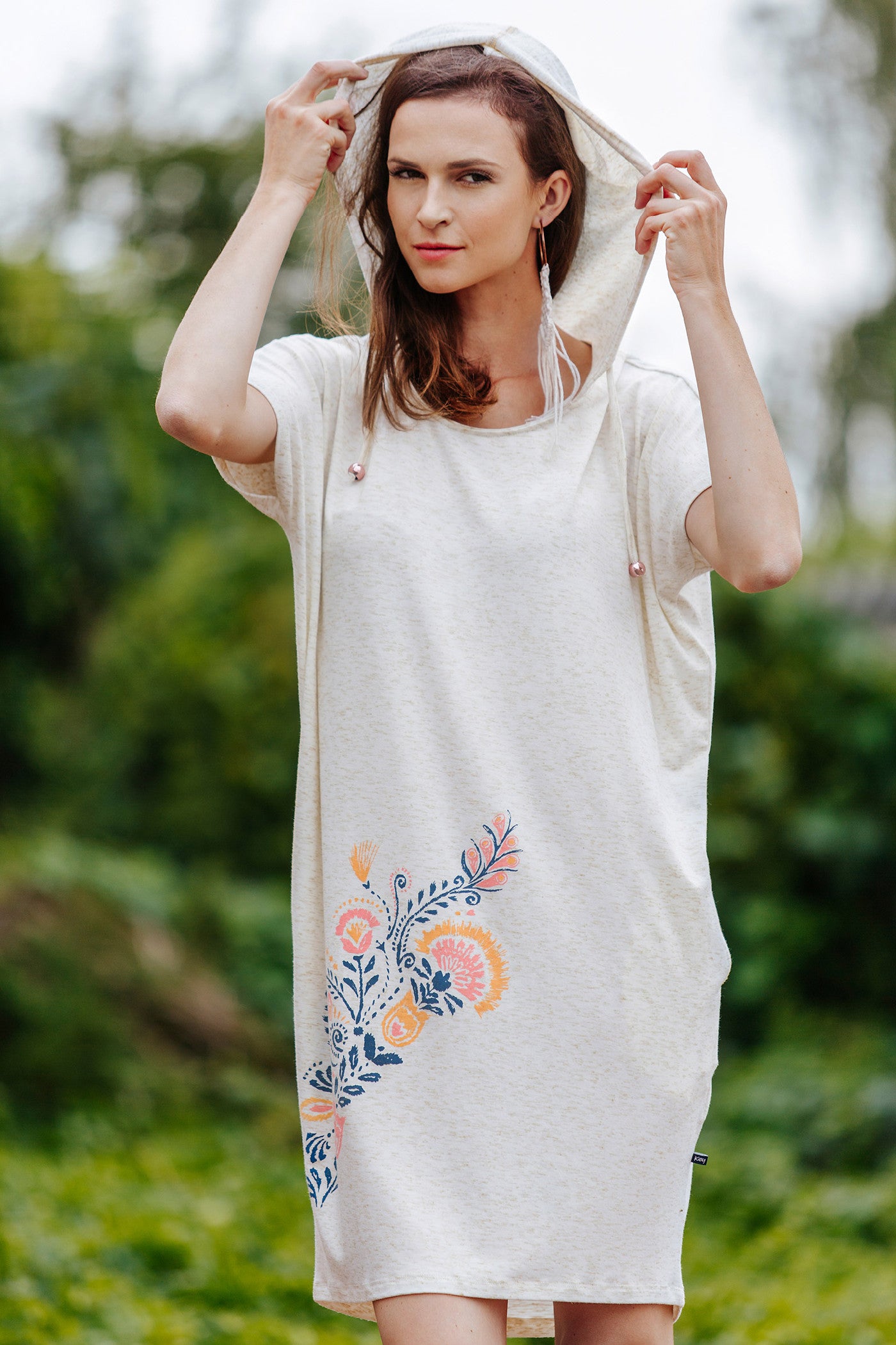 Платье из вискозы с капюшоном LHD 460 A20