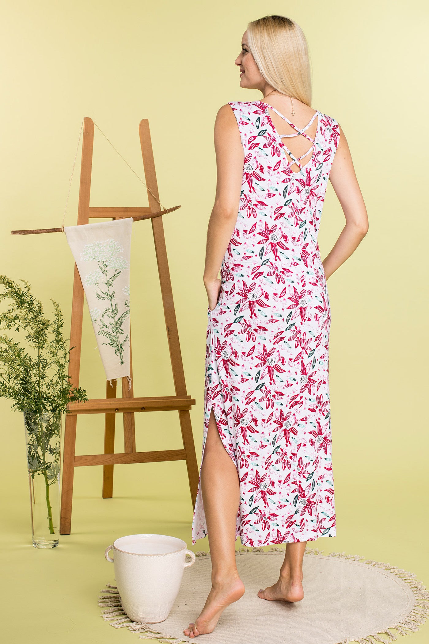 Сарафан из бамбука с цветами LHD 505 A20