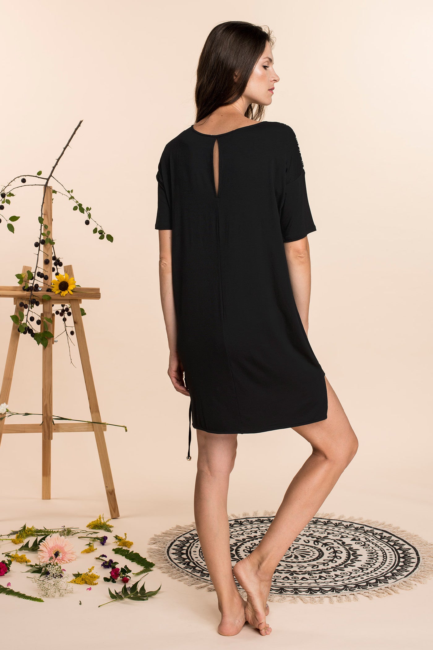 Сукня з віскози з золотим орнаментом LHD 930 A20