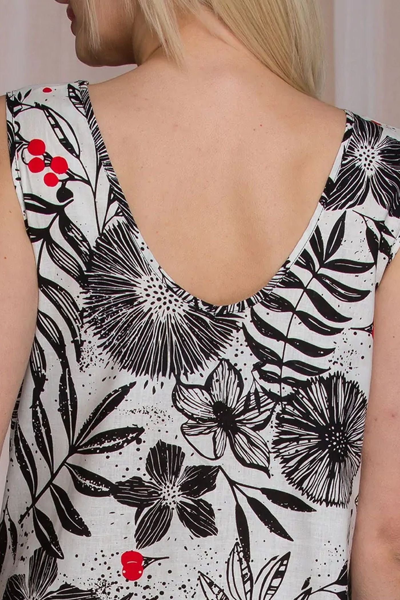 Лляна сукня з принтом LHT 945 A21