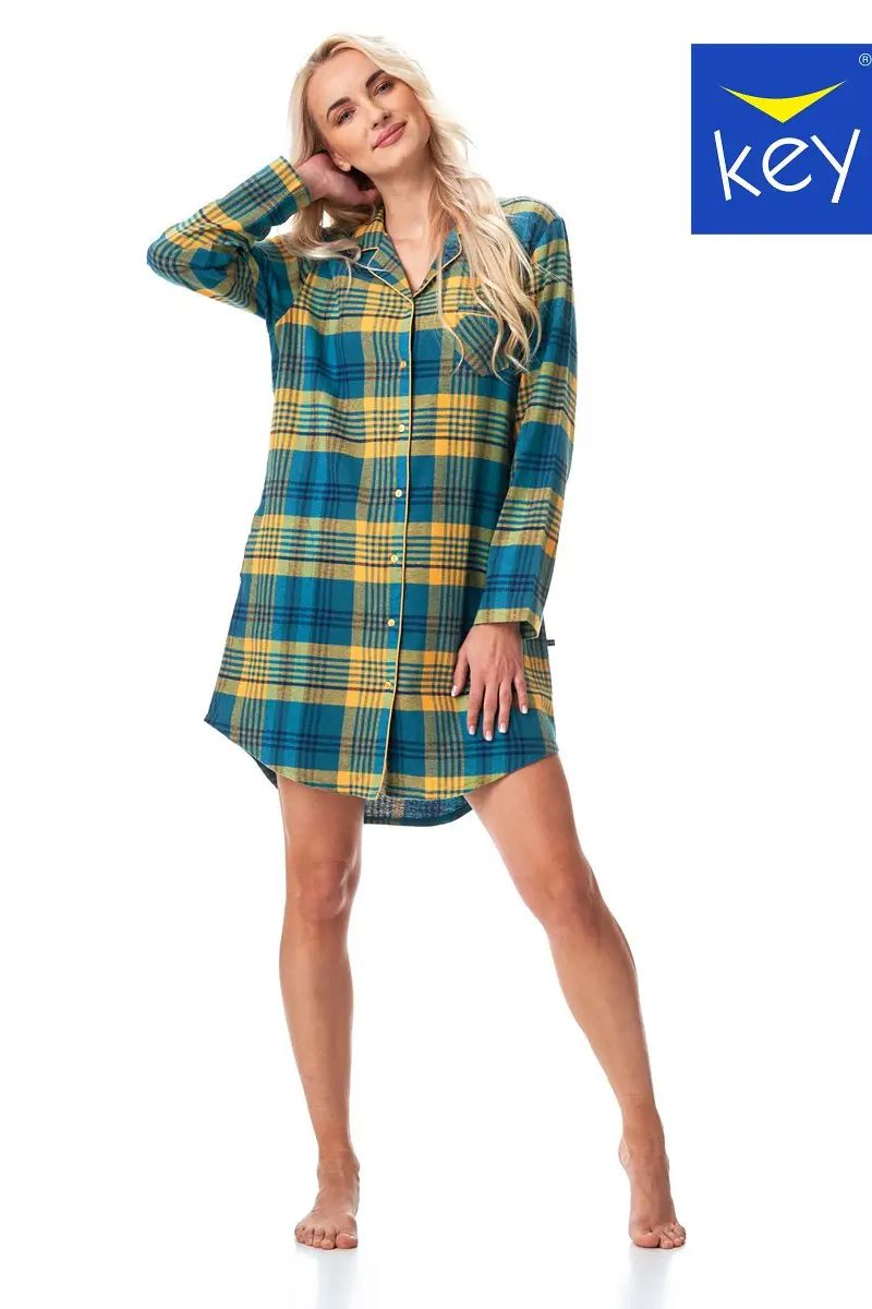 Фланелевая ночная рубашка с длинным рукавом LND 407 B23