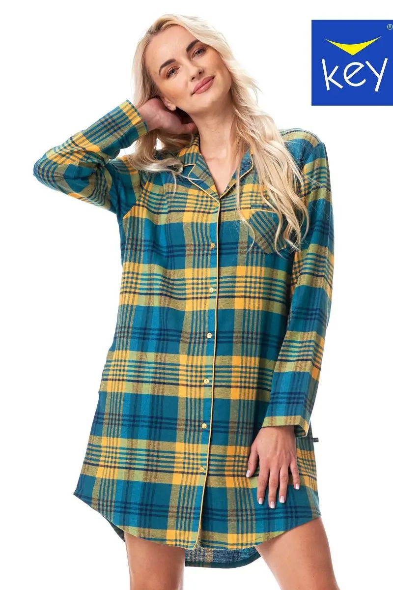 Фланелевая ночная рубашка с длинным рукавом LND 407 B23