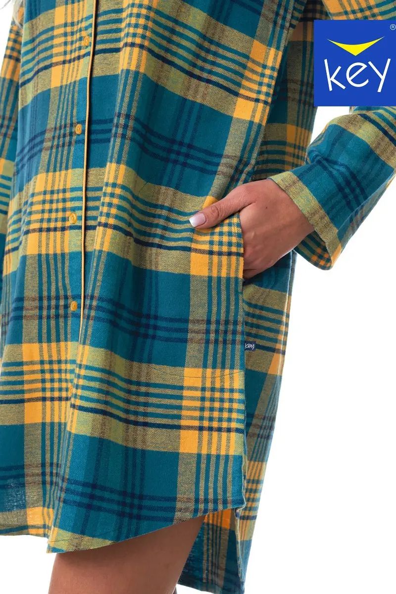 Фланелевая ночная рубашка с длинным рукавом LND 407 B23