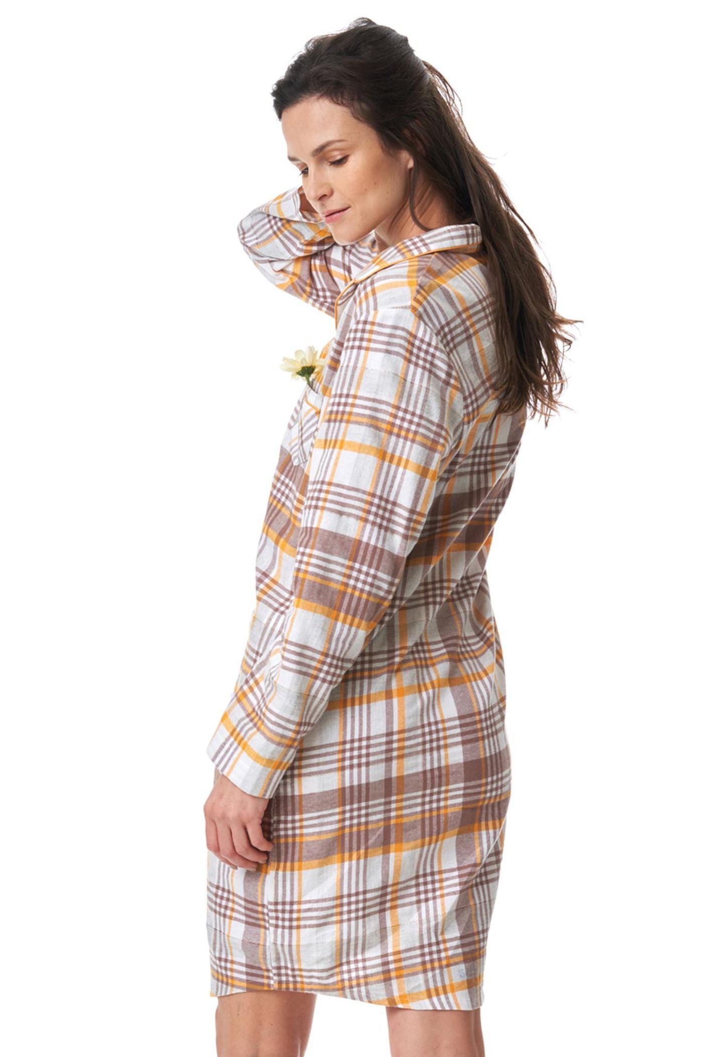 Фланелевая ночная рубашка с длинным рукавом LND 448 B23