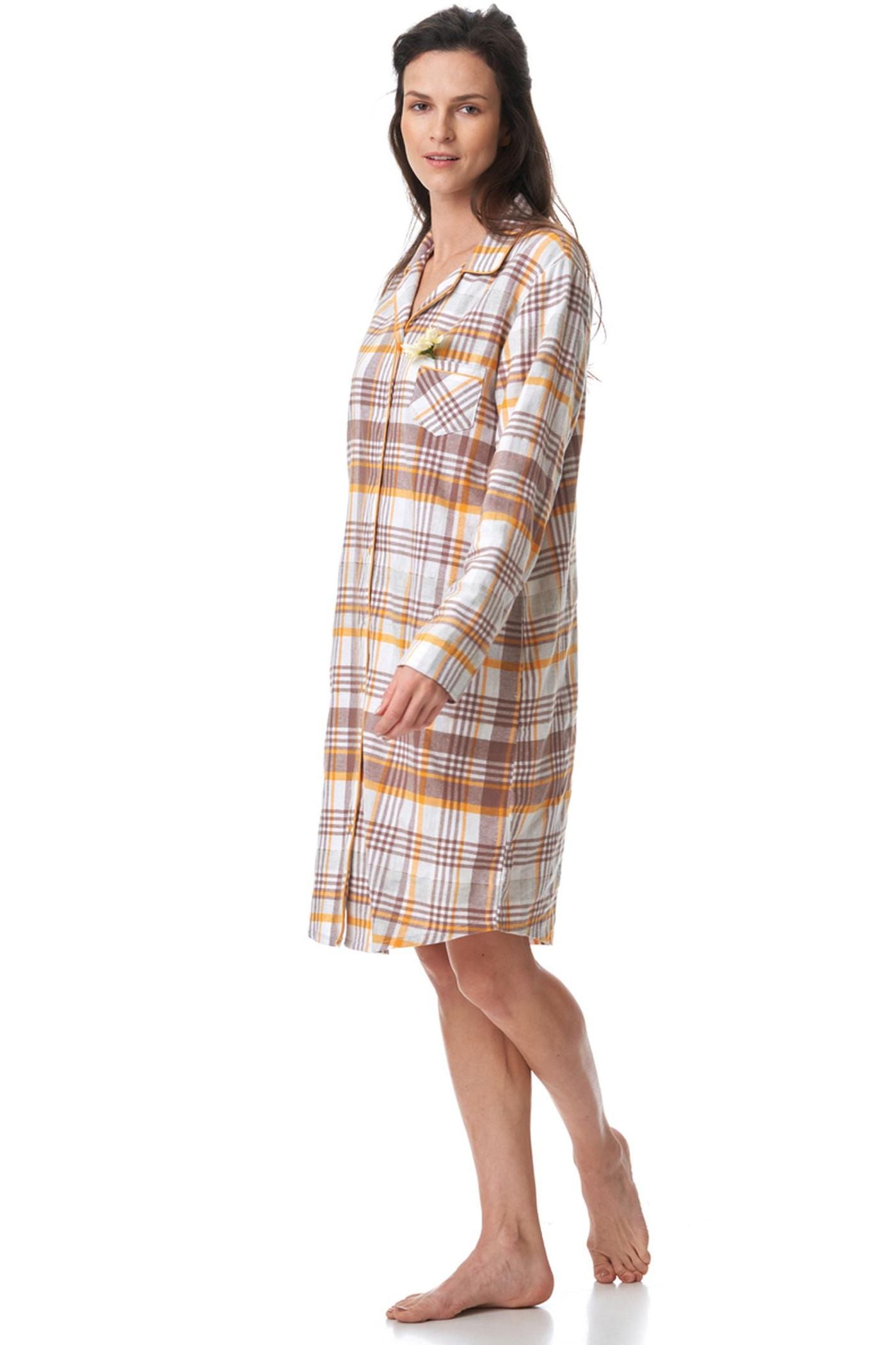 Фланелевая ночная рубашка с длинным рукавом LND 448 B23