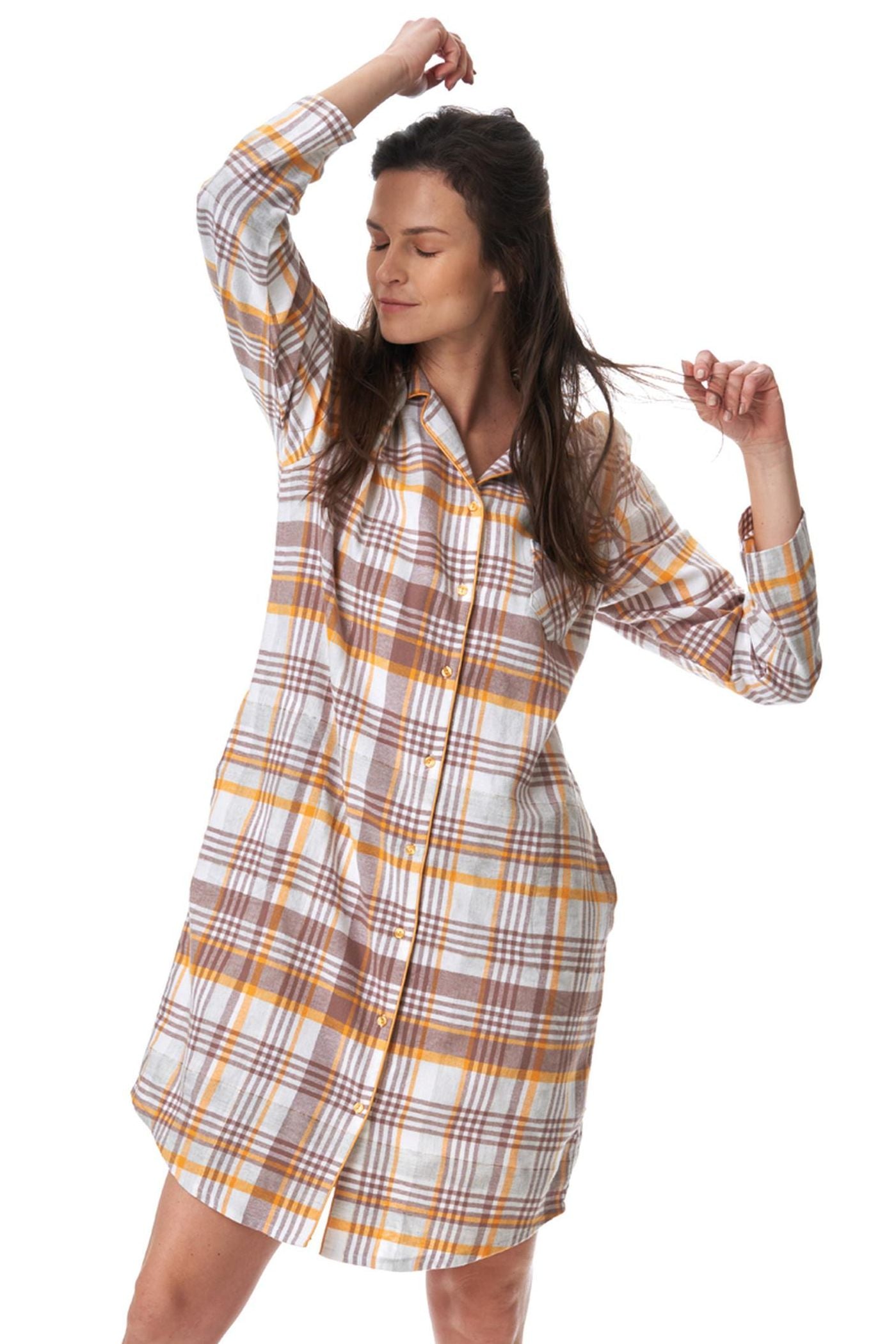 Фланелевая ночная рубашка с длинным рукавом LND 448 B23