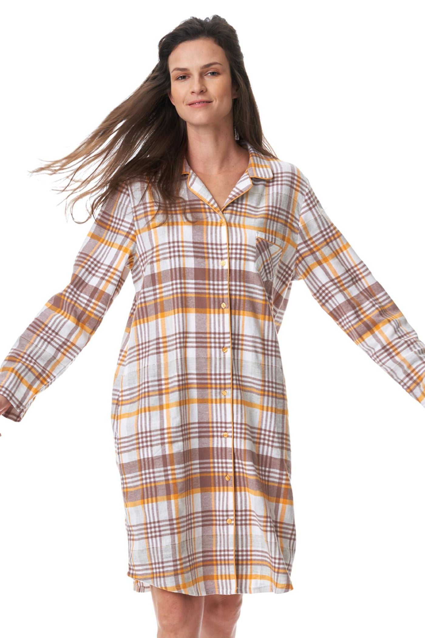 Фланелевая ночная рубашка с длинным рукавом LND 448 B23