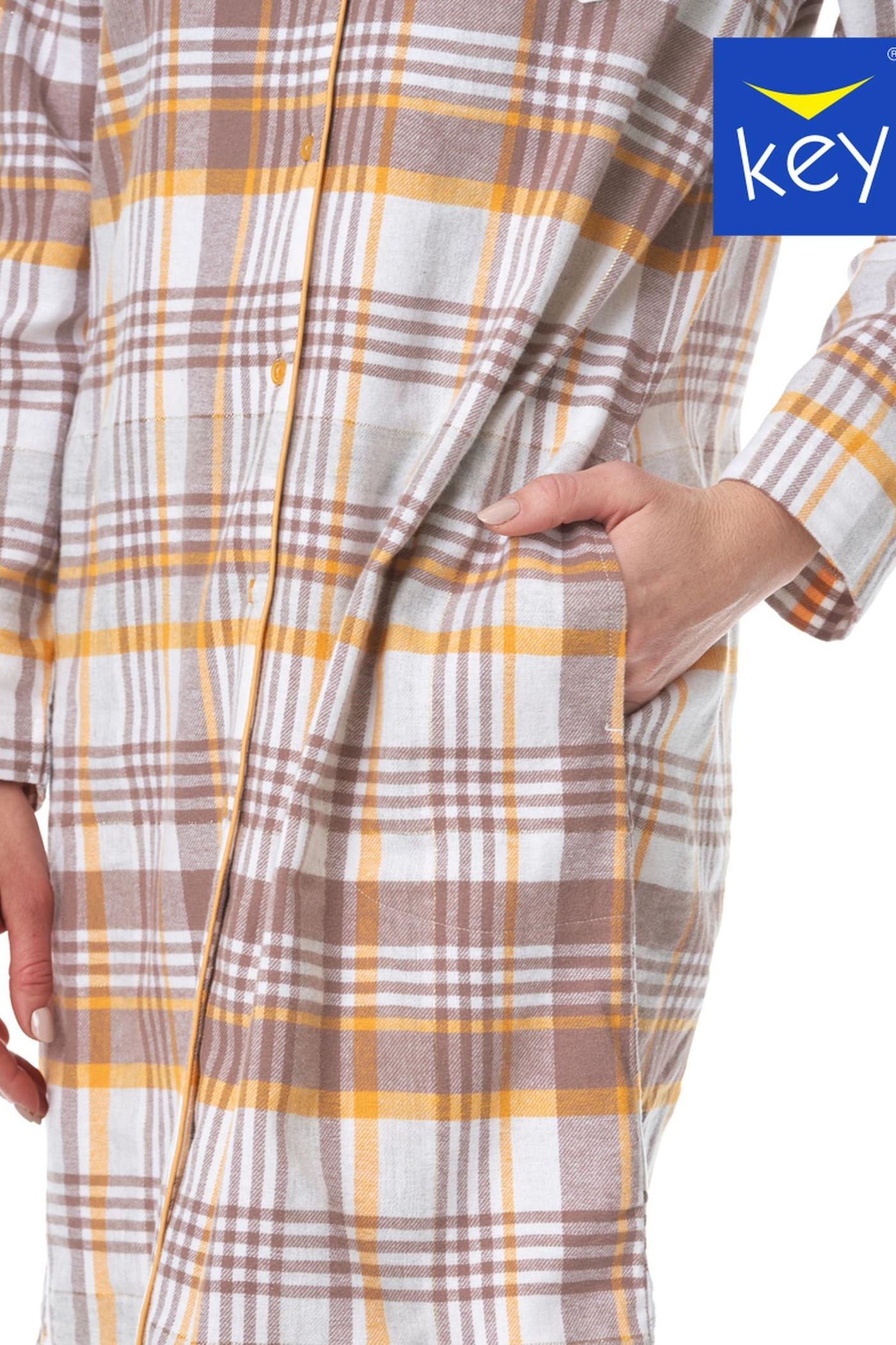 Фланелевая ночная рубашка с длинным рукавом LND 448 B23