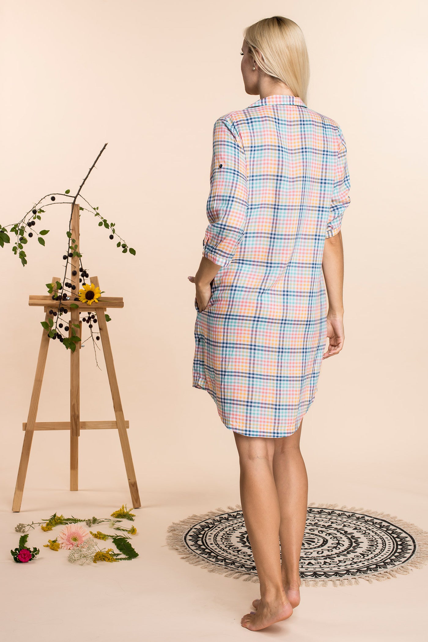 Рубашка из вискозы в клетку LND 460 A20