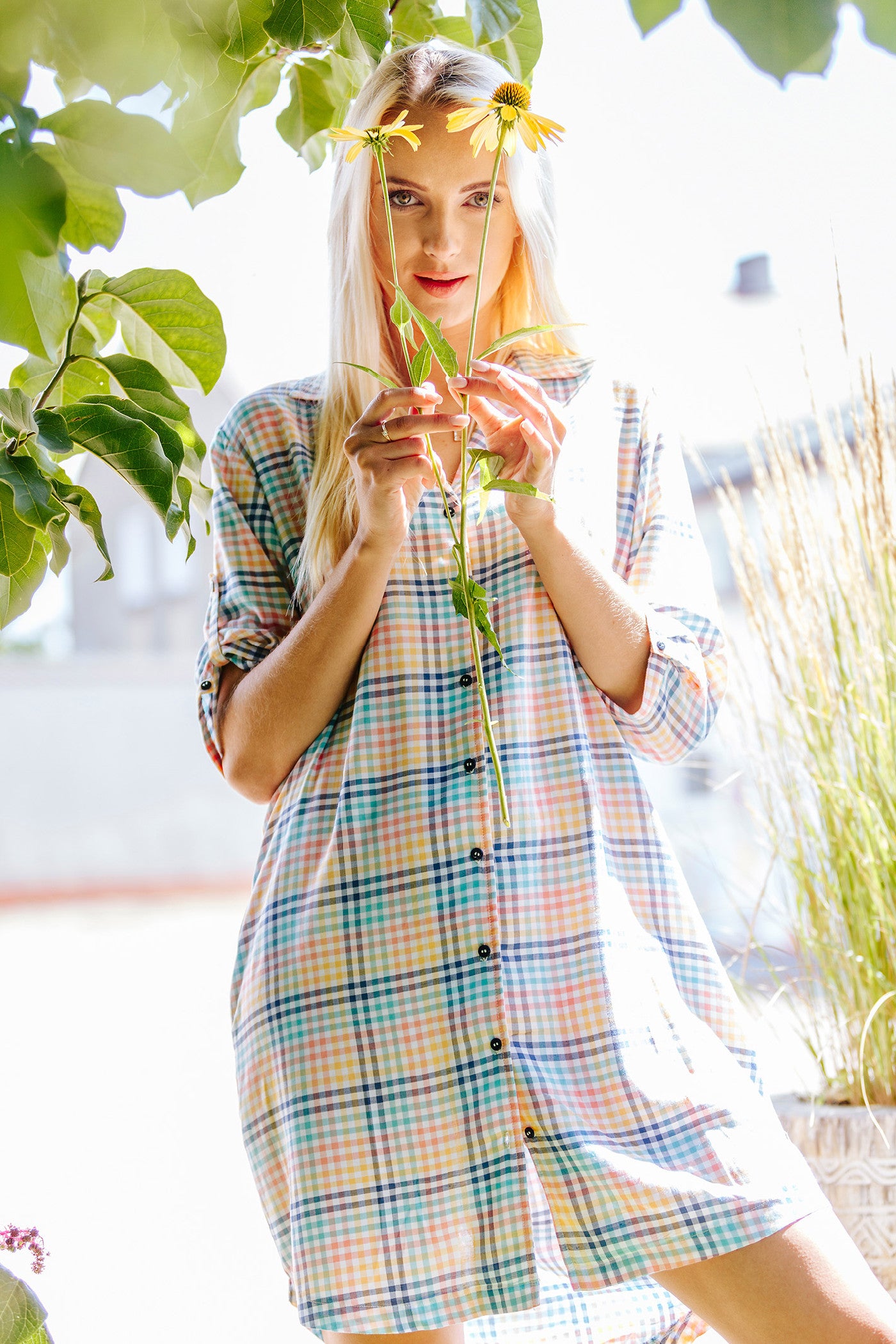 Рубашка из вискозы в клетку LND 460 A20