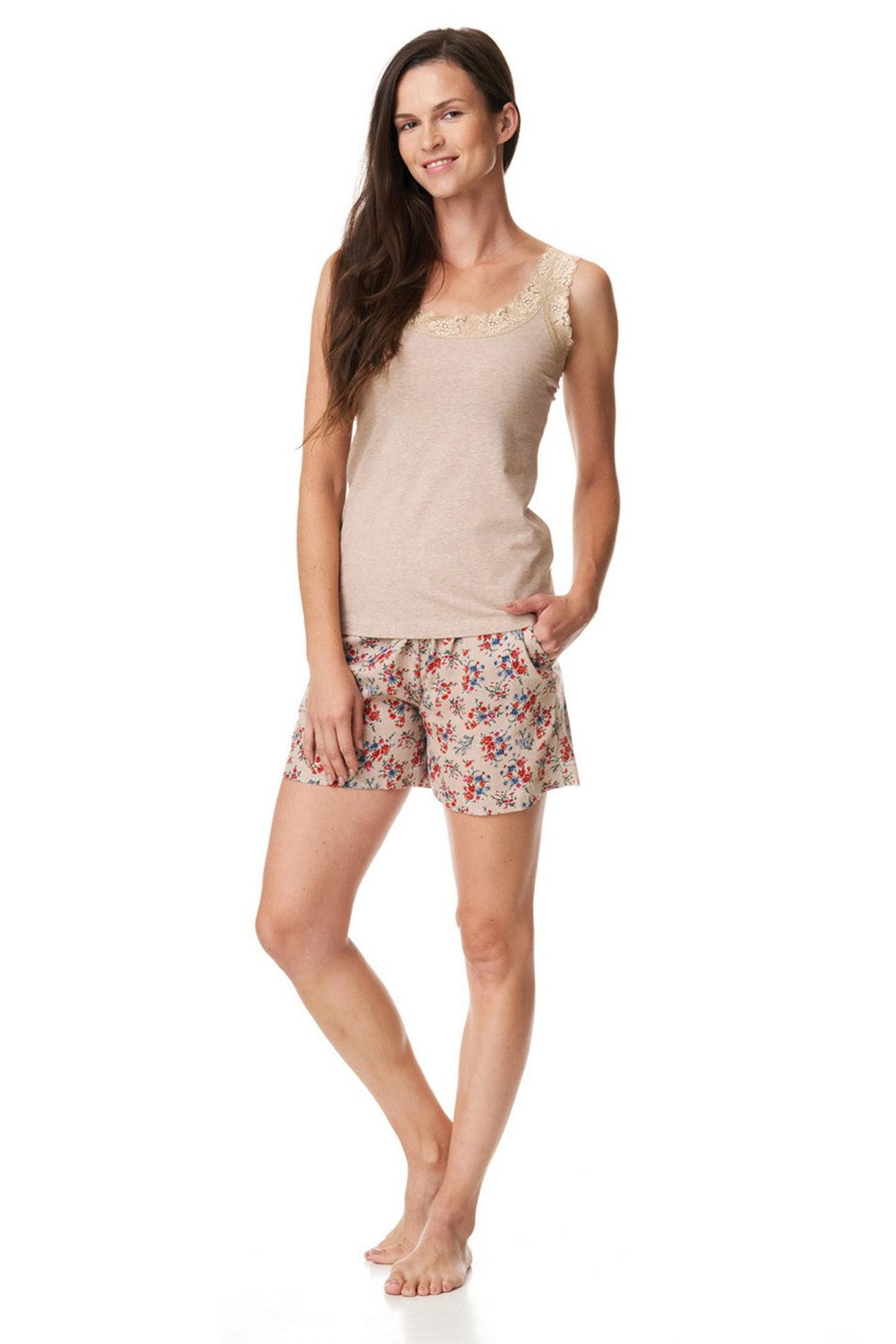 Хлопковая пижама с кружевом LNS 092 A23