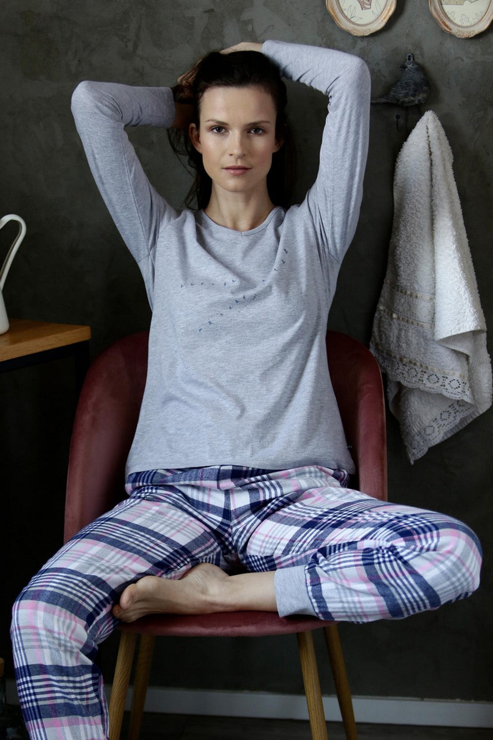 Хлопковая пижама с принтом LNS 446 B22