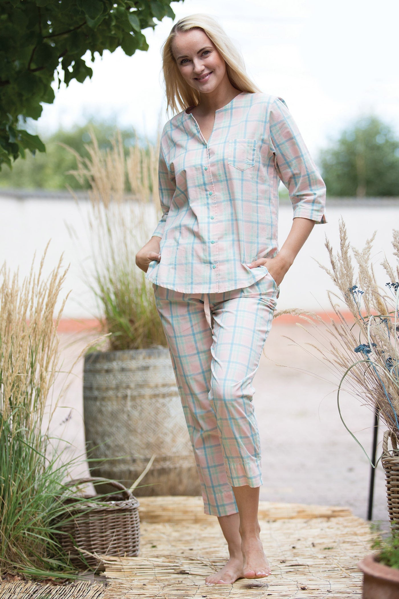 Бавовняна піжама в клітинку LNS 452 1 A21