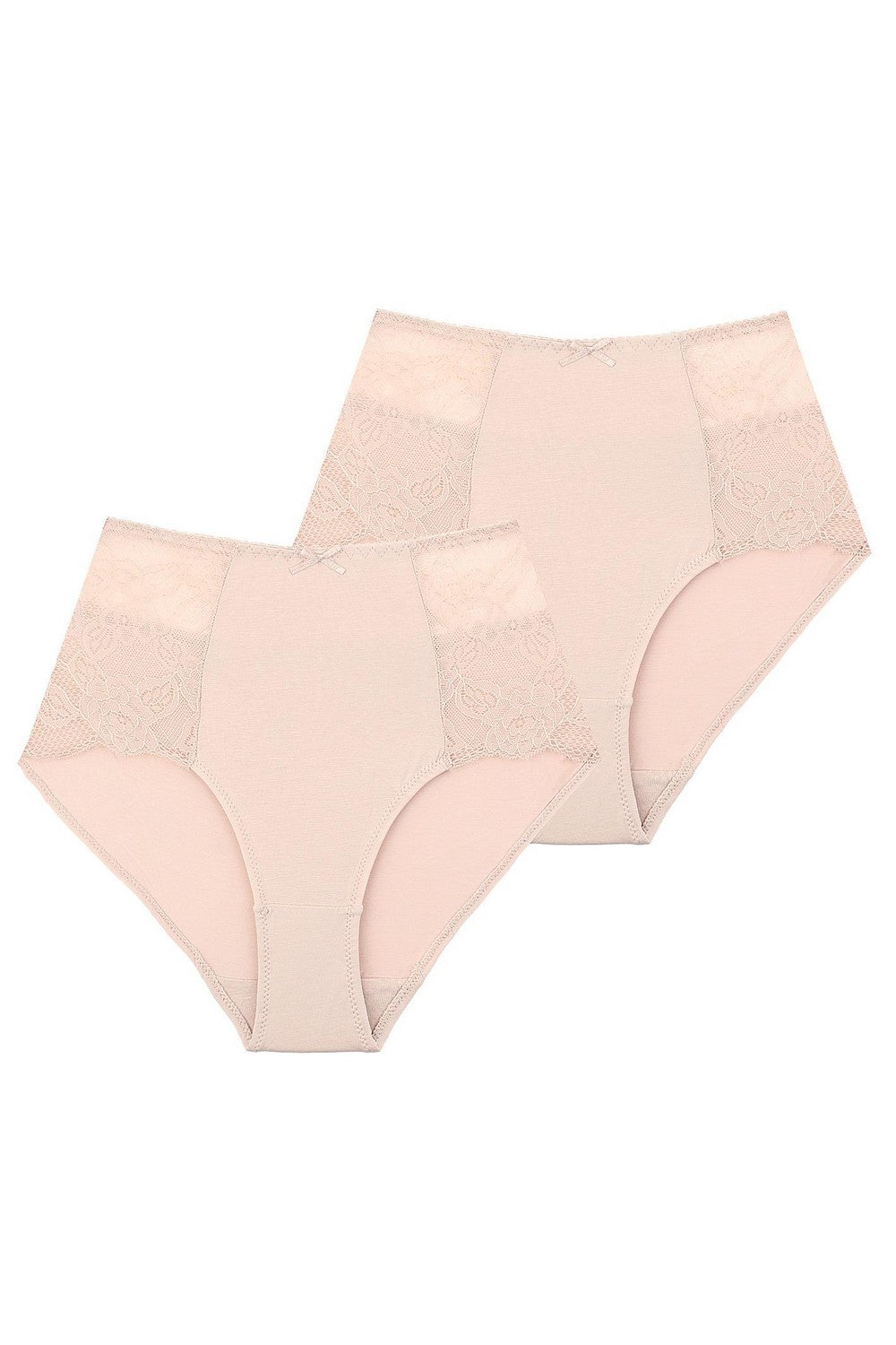 Высокие трусики слип из хлопка LPF 280 beige (2 шт.)