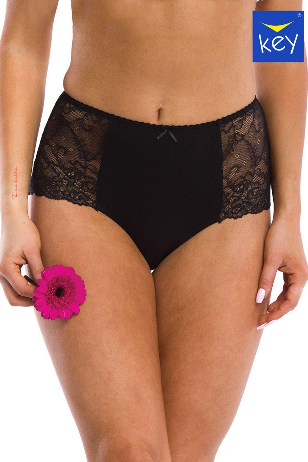 Высокие трусики слип из хлопка LPF 280 black (2 шт.)