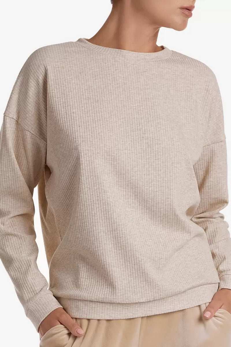 Домашняя кофта в рубчик Гран-Віа КЖ10 beige melange